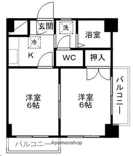 カストール八乙女【2-203号室】の間取り