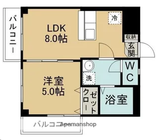 カストール八乙女【2_303号室】の間取り