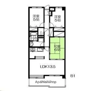 ロイヤルパレス長町南Ⅲ【1階】の間取り