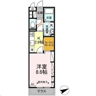 キャトルセゾン愛宕橋【1階】の間取り
