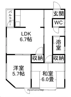 シャトゥK・T【205号室】の間取り