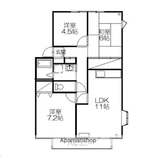 サンビレッジ南富ケ丘A【A-201号室】の間取り