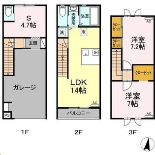 ガレージハウス東北福祉大前駅【C号室】の間取り