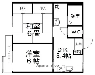 メゾンパークスB【102号室】の間取り