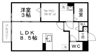 ドリームヒルズ B【102号室】の間取り