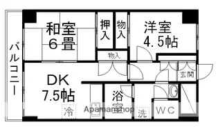 ロイヤルヒルズ柳生Ⅱ【4階】の間取り