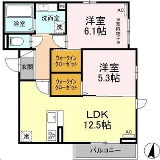 ディアコート上杉【3階】の間取り