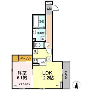 ディアコート上杉【1階】の間取り