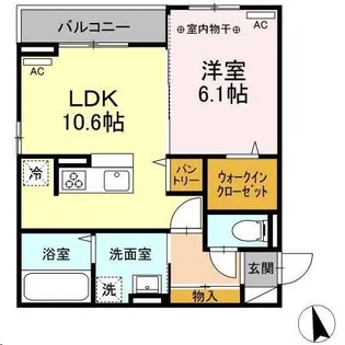 DーROOM卸町 Ⅰ【3階】の間取り