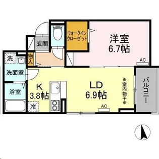 DーROOM南材木町【2階】の間取り