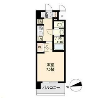 LASANTE薬師堂【6階】の間取り