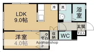 グランビュー旭ケ丘【101号室】の間取り