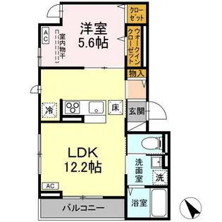 DーROOM連坊【1階】の間取り