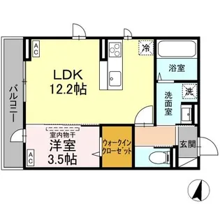 DーROOM遠見塚Ⅰ【3階】の間取り
