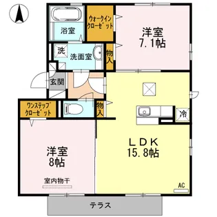 ピアチェヴォーレ・K【1階】の間取り