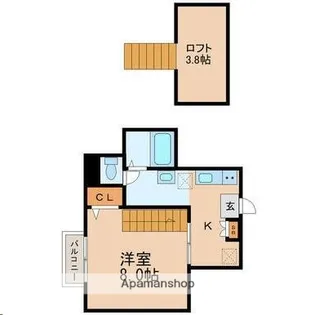 フェリーチェ中江【1階】の間取り
