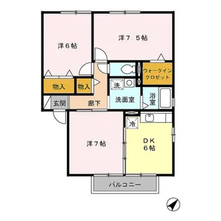 シャン北中 B【2階】の間取り