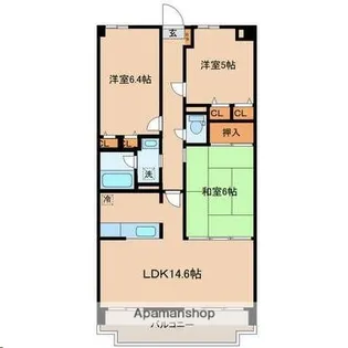 フォンティーヌ・スガワラ【1階】の間取り