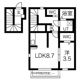 宮城県仙台市青葉区小松島2丁目【アパート】の間取り