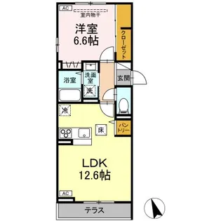 ボヌールK【1階】の間取り