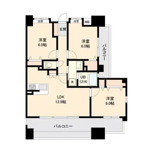 プライムアーバン長町一丁目【6階】の間取り
