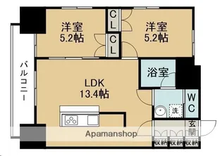 宮城県仙台市青葉区国分町3丁目【マンション】の間取り