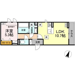 セレスティア大和町【1階】の間取り
