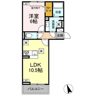 プレドフルールV【1階】の間取り