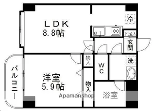 宮城県仙台市宮城野区小鶴2丁目【マンション】の間取り