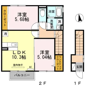 TーROOM【2階】の間取り