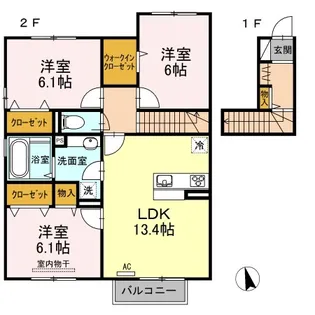 ピアチェヴォーレ・K II番館【2階】の間取り
