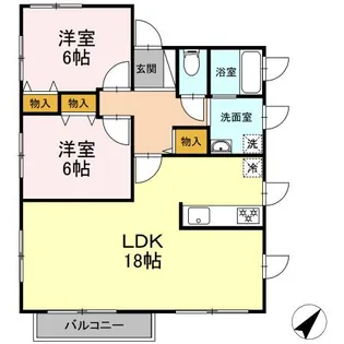 パセオ・イースト【1階】の間取り