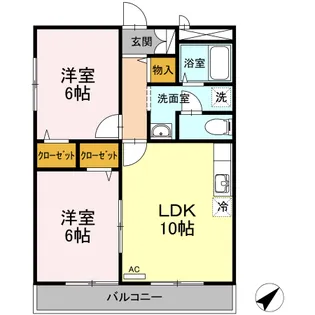 カナディアンコート南吉成 A【2階】の間取り