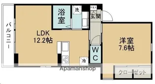 ドミール旭ケ丘駅前【105号室】の間取り