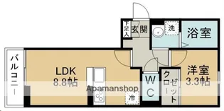ドミール旭ケ丘駅前【203号室】の間取り