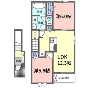 サニーセトル拾弐号館【2階】の間取り