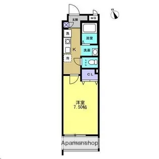 クオーレ福沢町【1階】の間取り