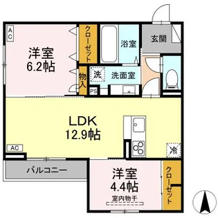 DーROOM七曲I【2階】の間取り