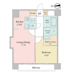 エルスタンザ広瀬通レジデンス【7階】の間取り