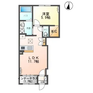 パーチェミノクラ(PACE MINOKURA)【1階】の間取り