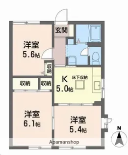 シャトー川平【1階】の間取り