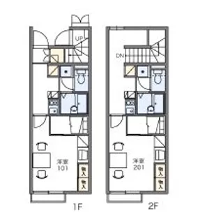 レオパレスアヤシ ハイツ Ⅰ【108号室】の間取り