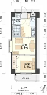 宮城県仙台市青葉区東勝山1丁目【マンション】の間取り