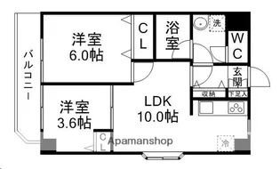 宮城県仙台市宮城野区福住町【マンション】の間取り