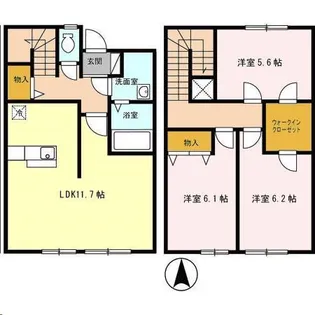 宮城県仙台市太白区四郎丸字吹上【テラスハウス】の間取り