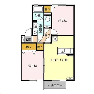 シュプルース丹野 B【2階】の間取り