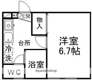 グランディール子平町【101号室】の間取り