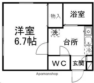 グランディール子平町【106号室】の間取り
