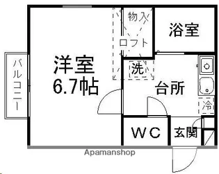 グランディール子平町【206号室】の間取り