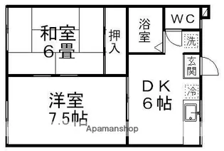 クレセントA棟【103号室】の間取り